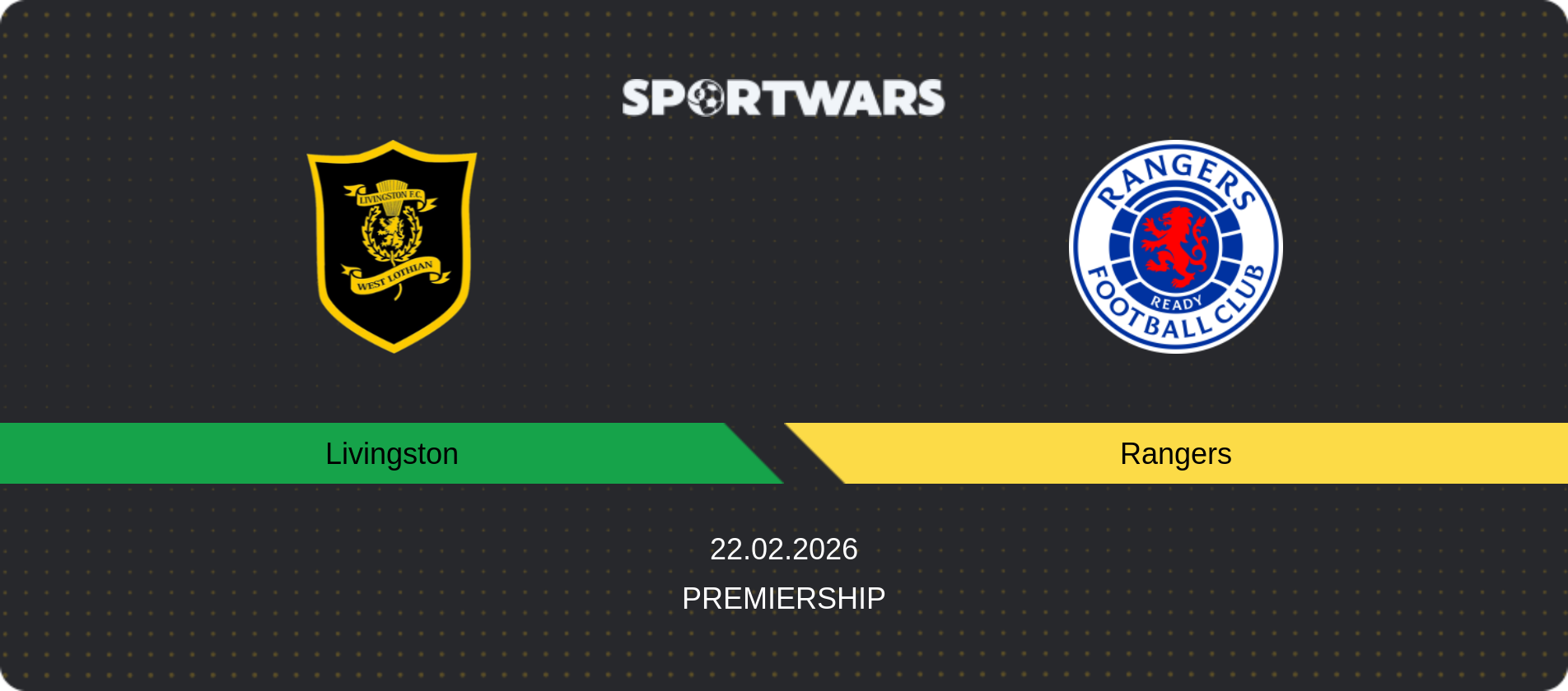 Match prediction Livingston — Rangers, Premiership, 22.02.2026