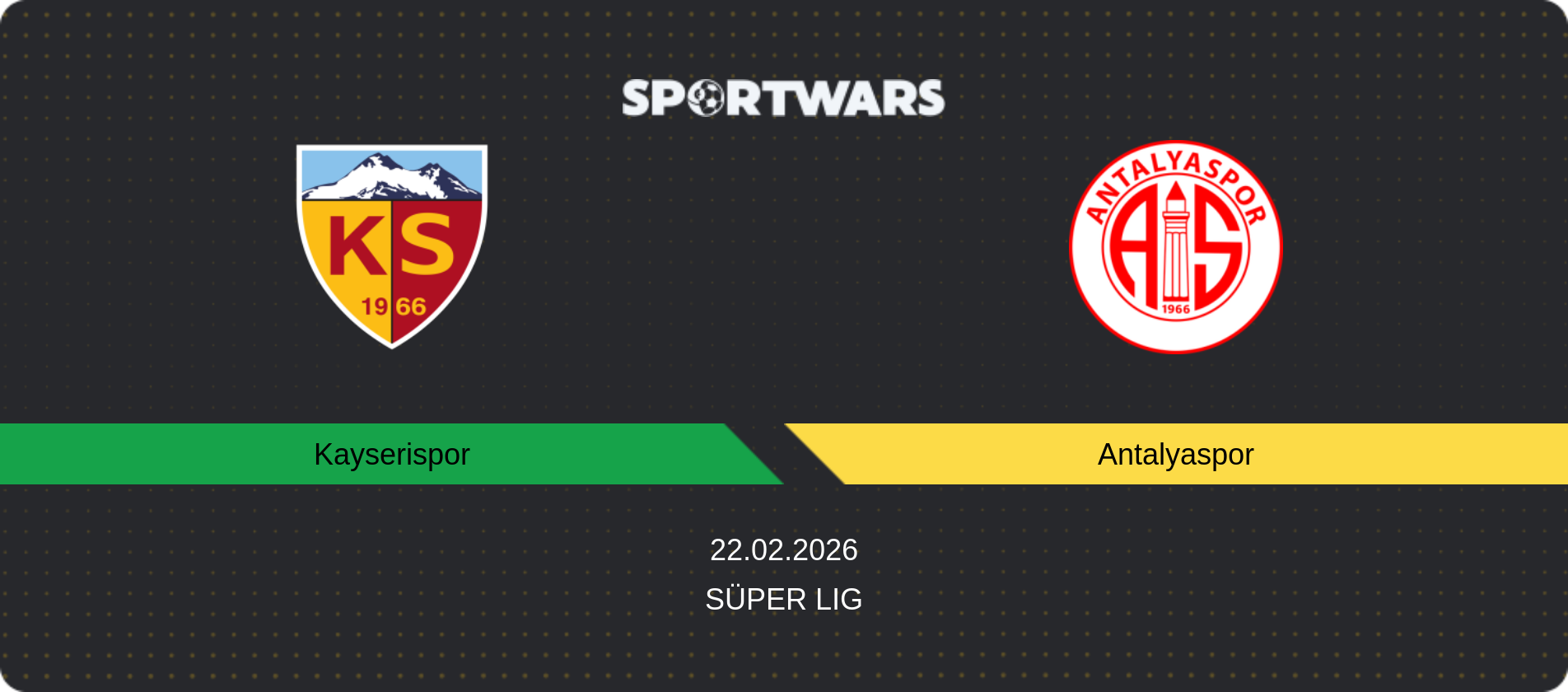 Match prediction Kayserispor — Antalyaspor, Süper Lig, 22.02.2026