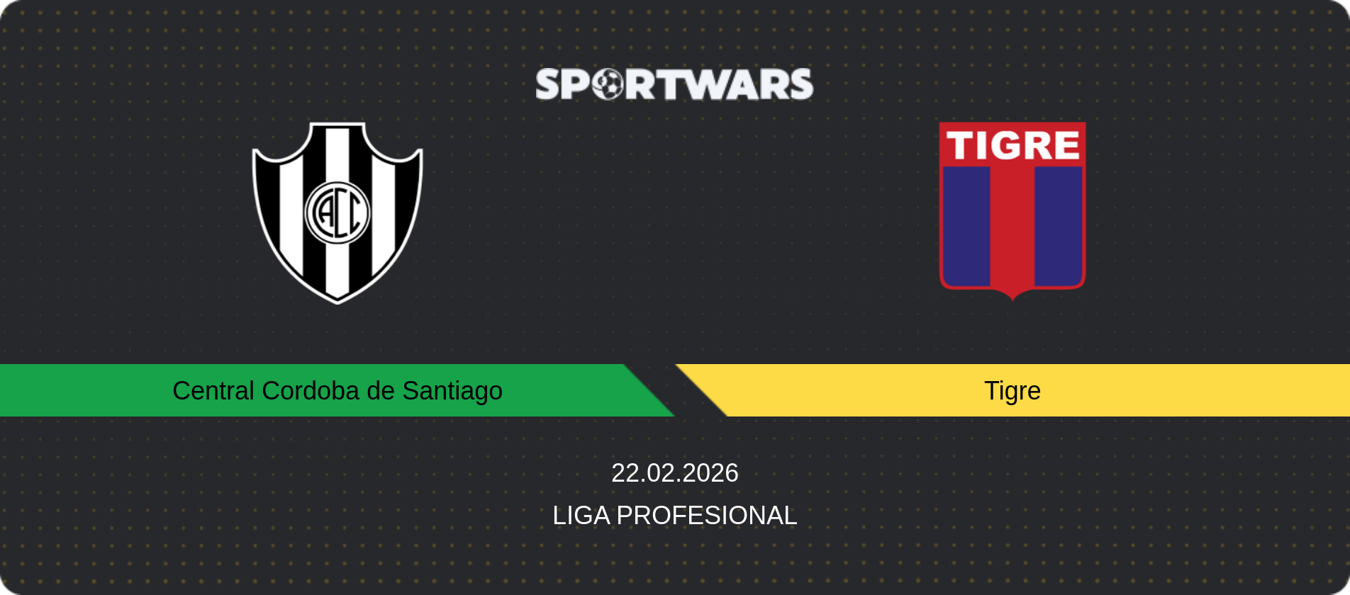 Match prediction Central Cordoba de Santiago — Tigre, Liga Profesional, 22.02.2026