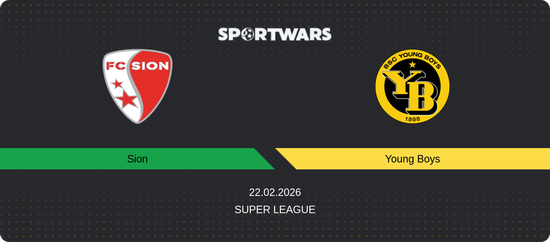 Match prediction Sion — Young Boys, Super League, 22.02.2026