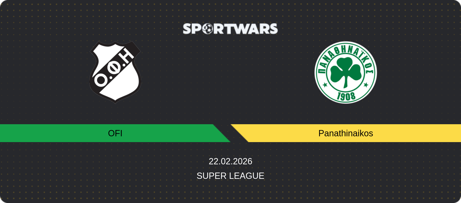 Match prediction OFI — Panathinaikos, Super League, 22.02.2026