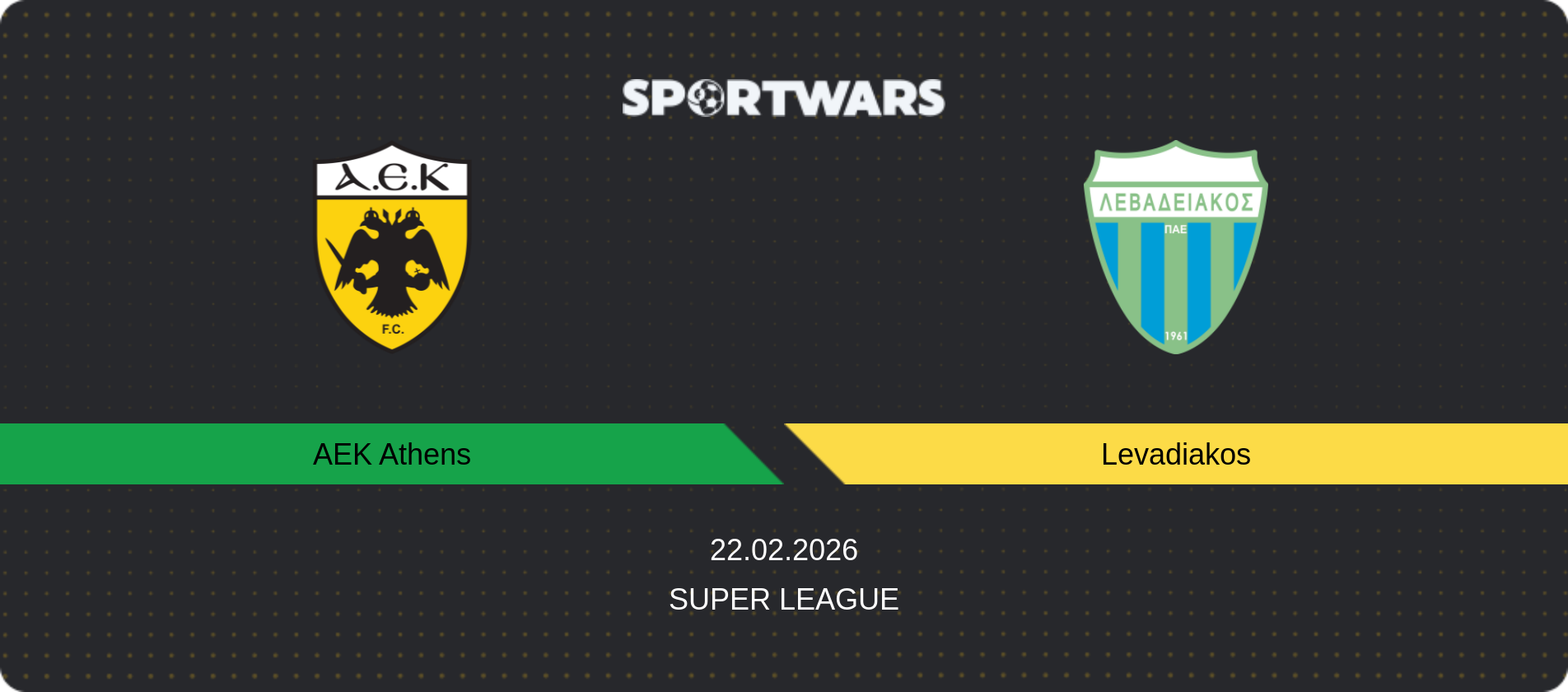 Match prediction AEK Athens — Levadiakos, Super League, 22.02.2026