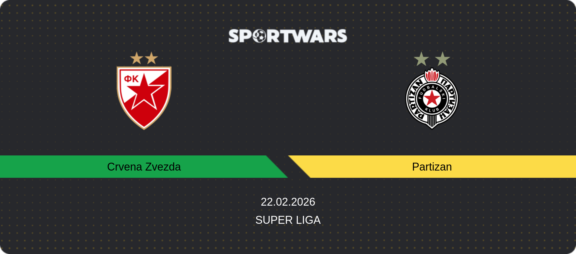 Match prediction Crvena Zvezda — Partizan, Super Liga, 22.02.2026