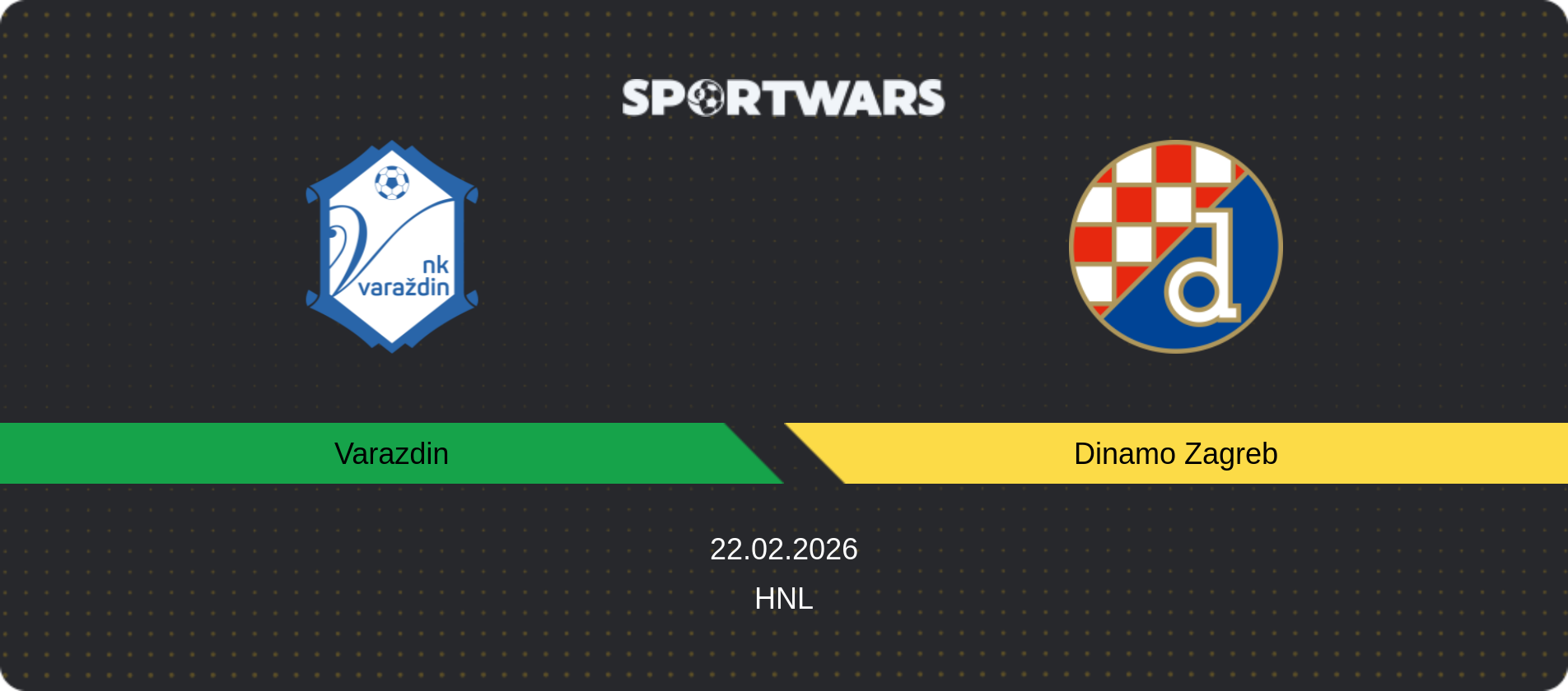 Match prediction Varazdin — Dinamo Zagreb, HNL, 22.02.2026