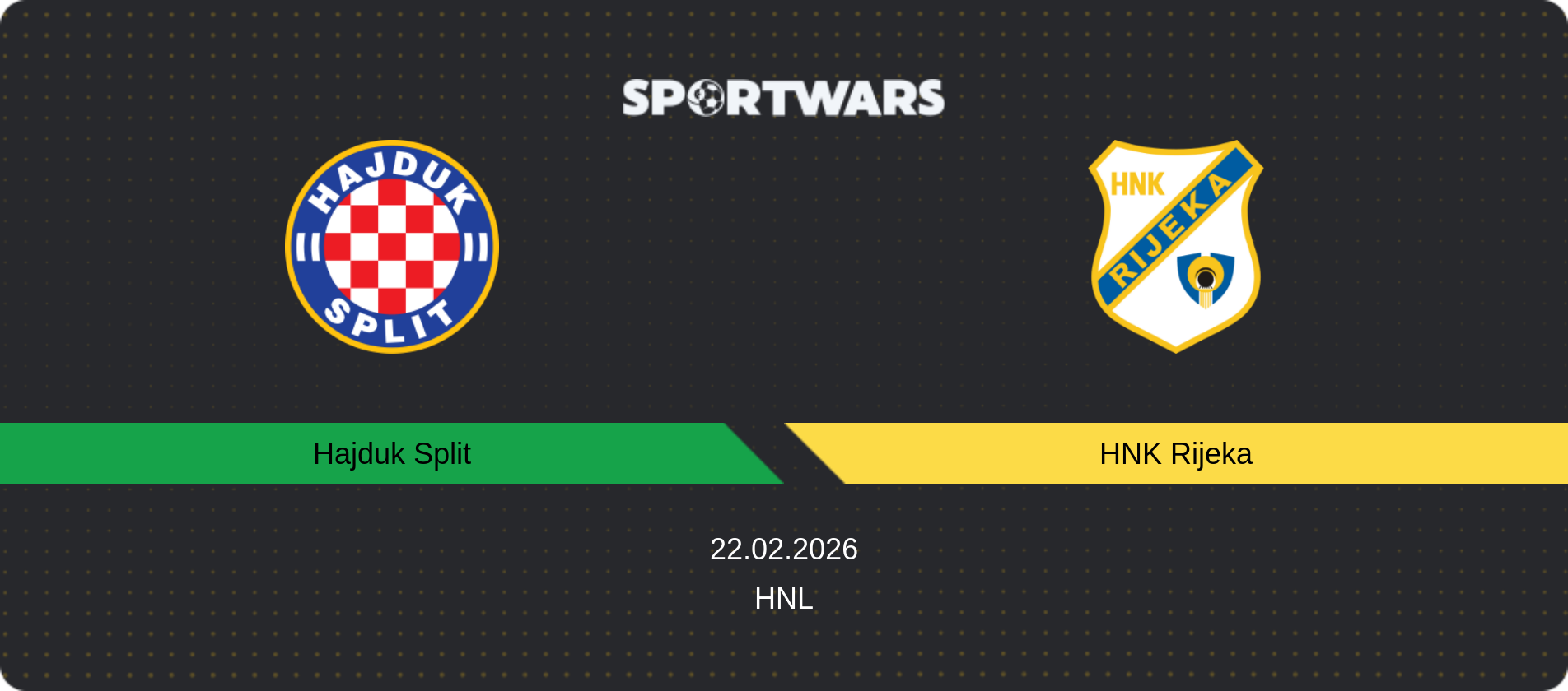 Match prediction Hajduk Split — HNK Rijeka, HNL, 22.02.2026