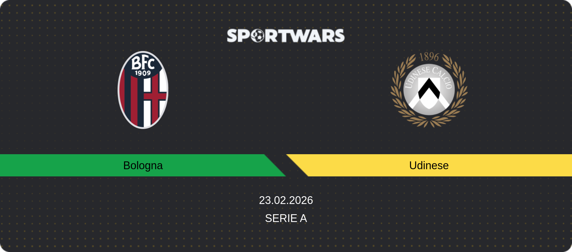Match prediction Bologna — Udinese, Serie A, 23.02.2026