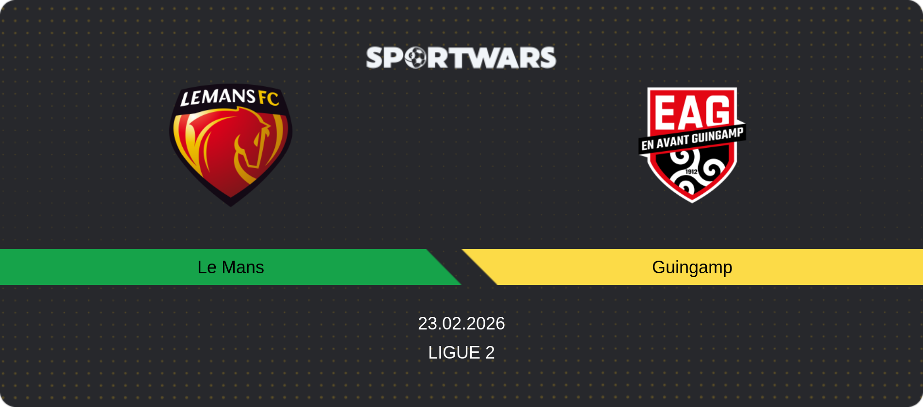 Match prediction Le Mans — Guingamp, Ligue 2, 23.02.2026