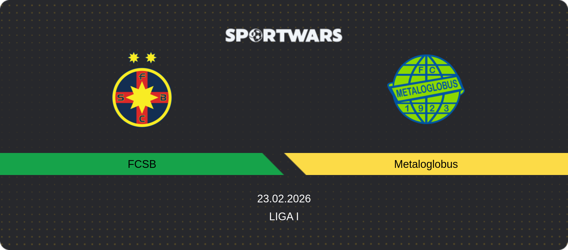 Match prediction FCSB — Metaloglobus, Liga I, 23.02.2026