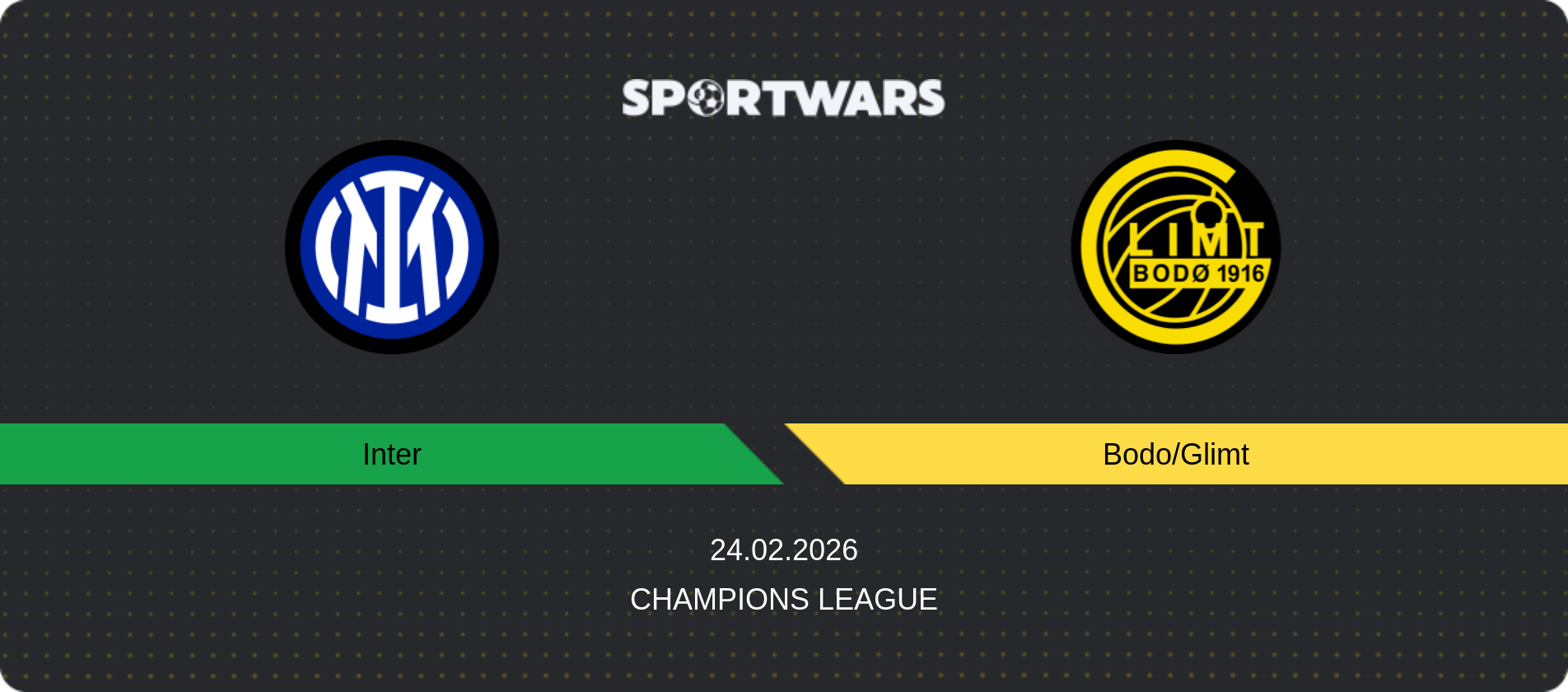 Match prediction Inter — Bodo/Glimt, Champions League, 24.02.2026