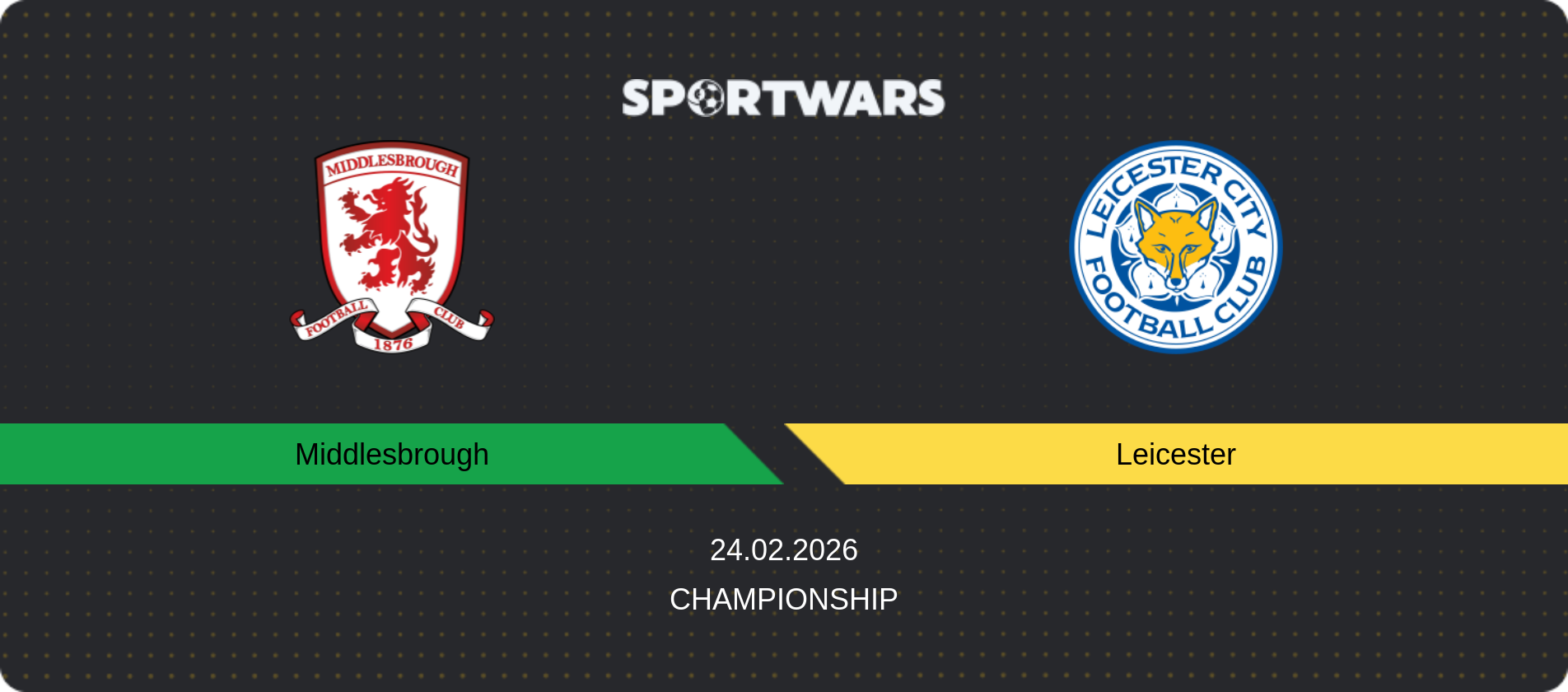 Match prediction Middlesbrough — Leicester, Championship, 24.02.2026