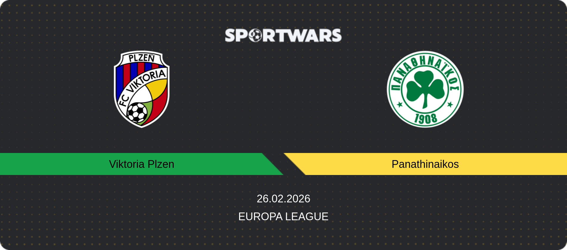 Match prediction Viktoria Plzen — Panathinaikos, Europa League, 26.02.2026