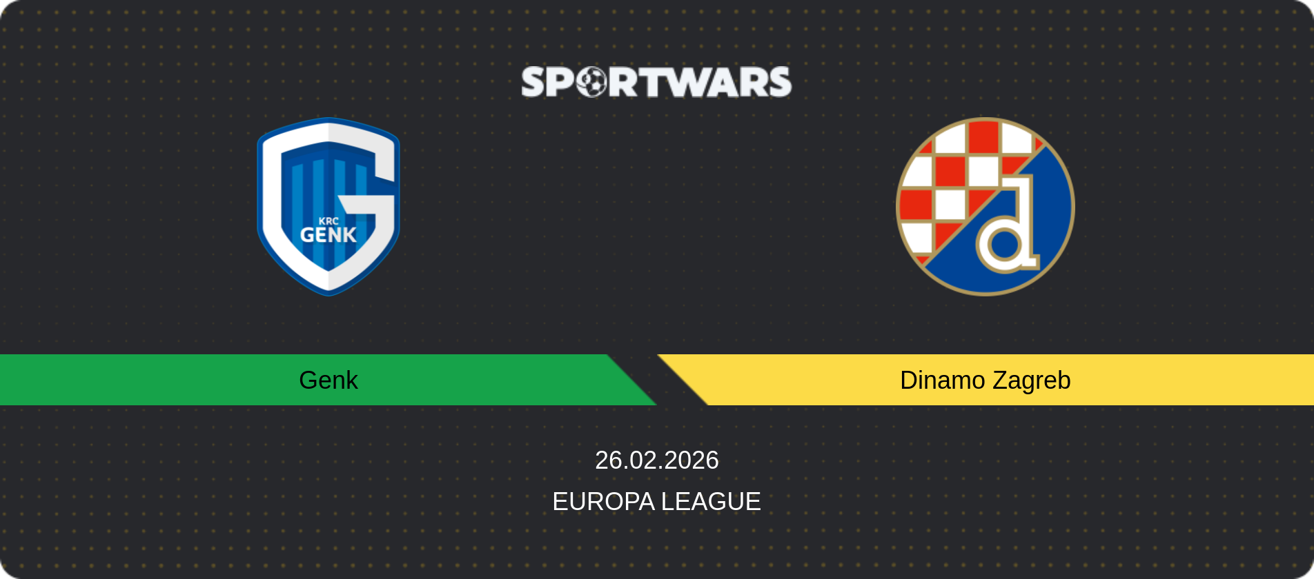 Match prediction Genk — Dinamo Zagreb, Europa League, 26.02.2026
