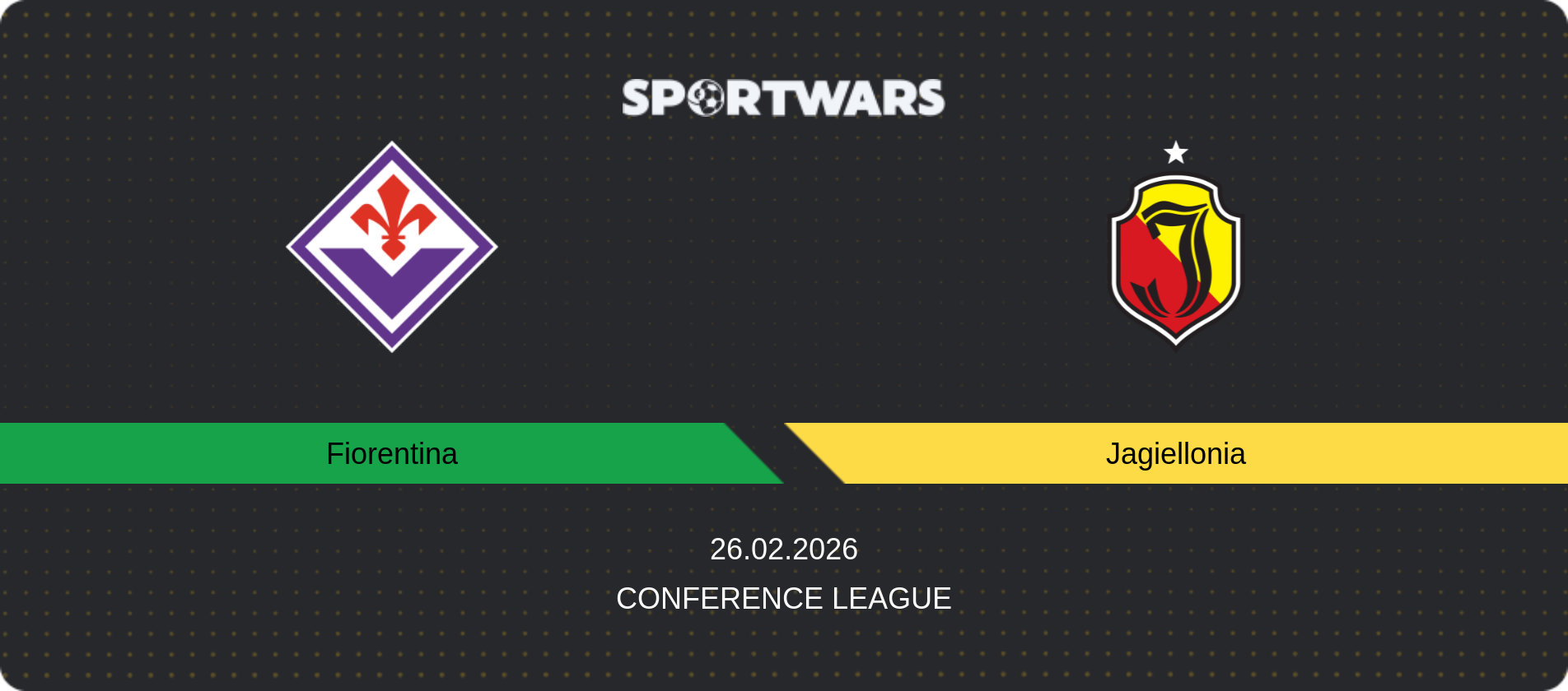 Match prediction Fiorentina — Jagiellonia, Conference League, 26.02.2026