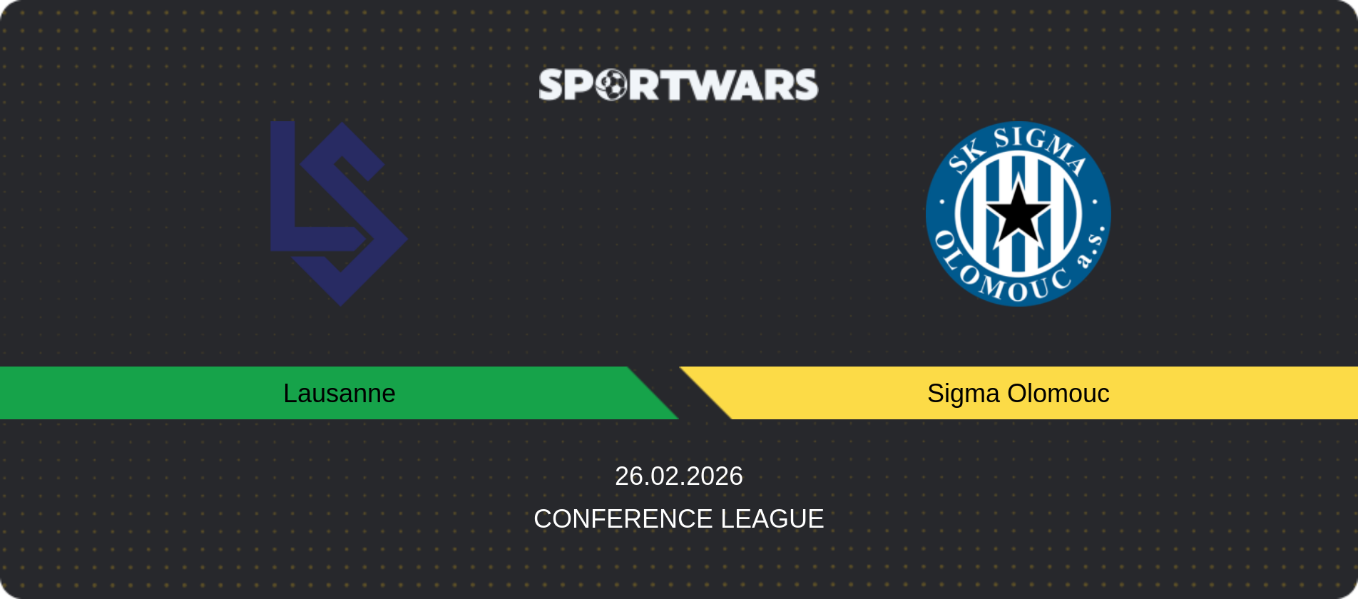 Match prediction Lausanne — Sigma Olomouc, Conference League, 26.02.2026