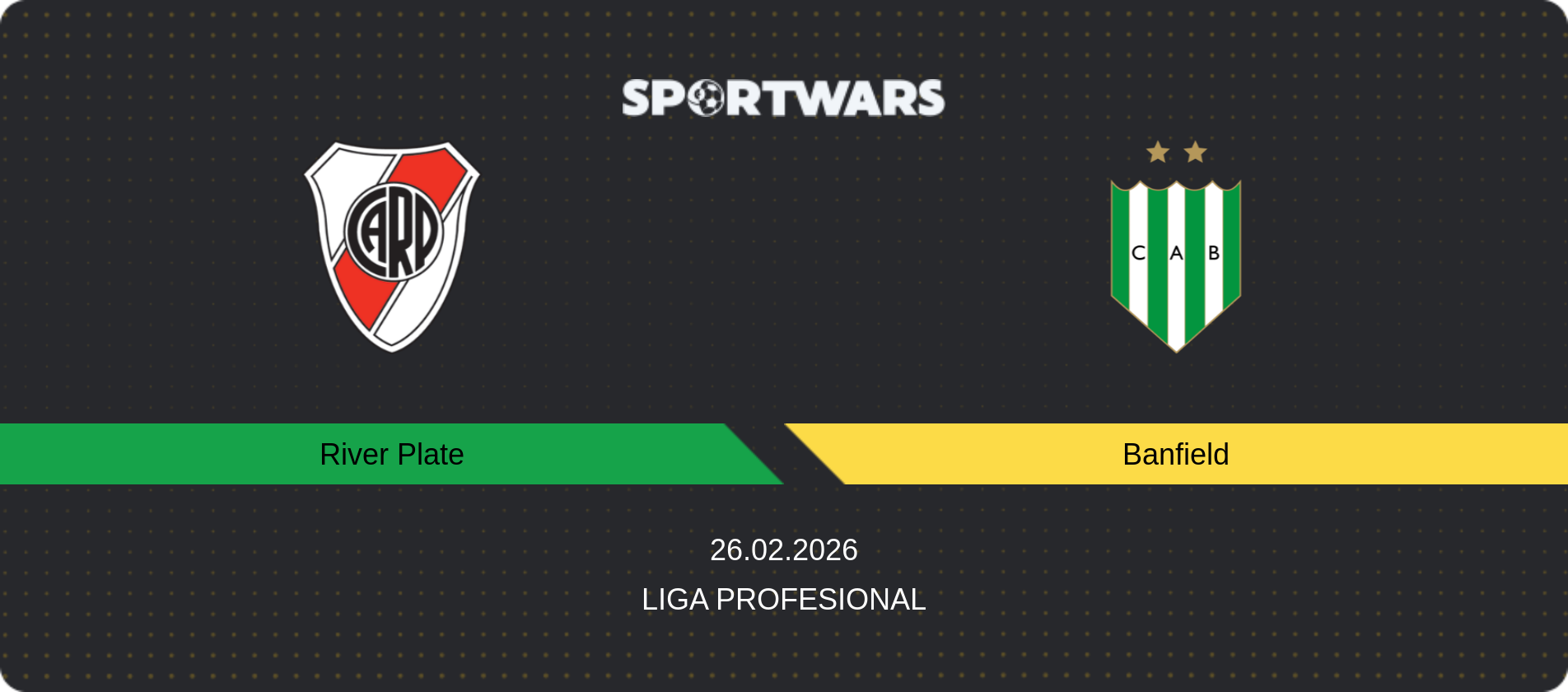 Match prediction River Plate — Banfield, Liga Profesional, 26.02.2026