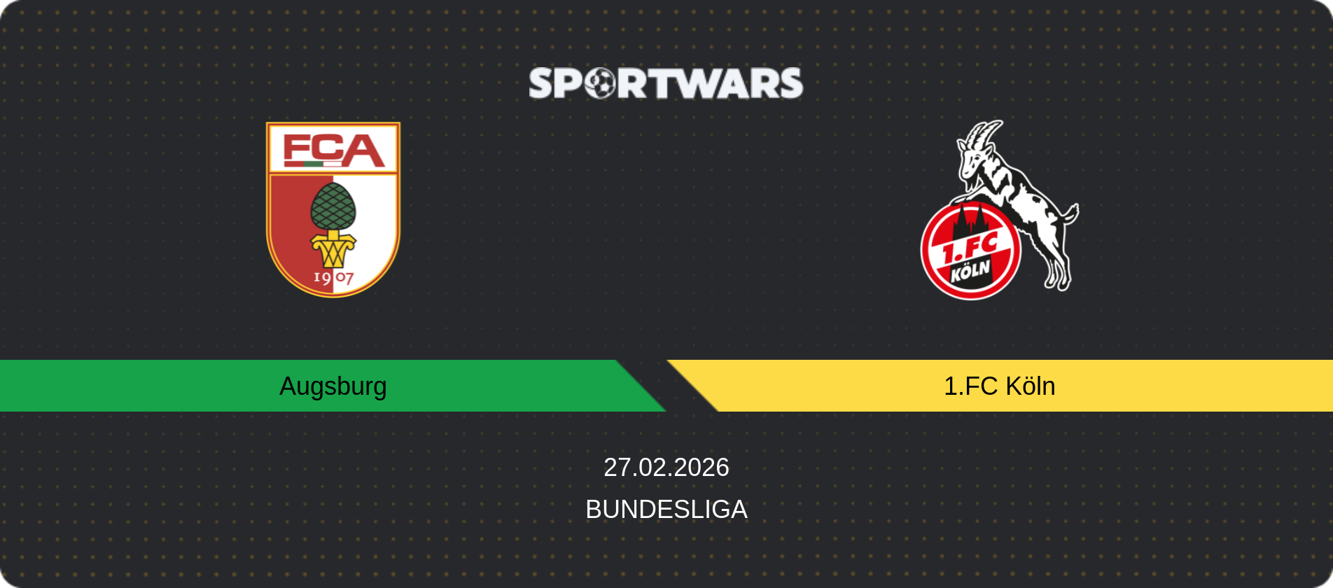 Match prediction Augsburg — 1.FC Köln, Bundesliga, 27.02.2026