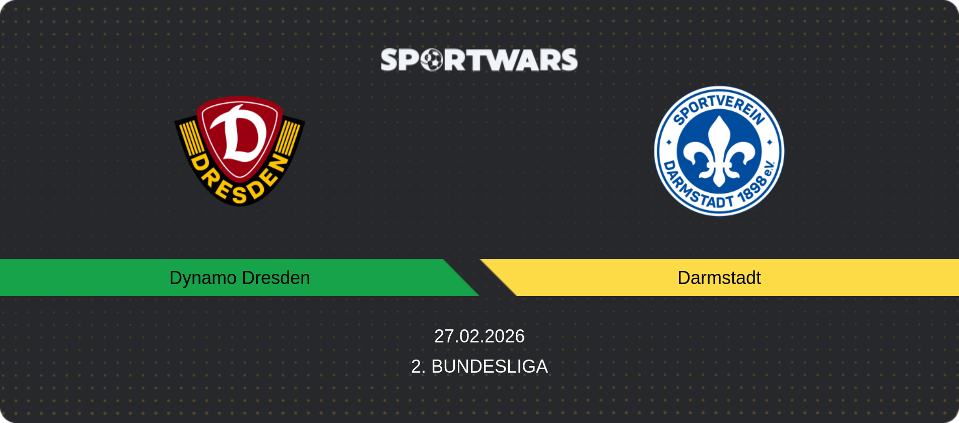 Match prediction Dynamo Dresden — Darmstadt, 2. Bundesliga, 27.02.2026