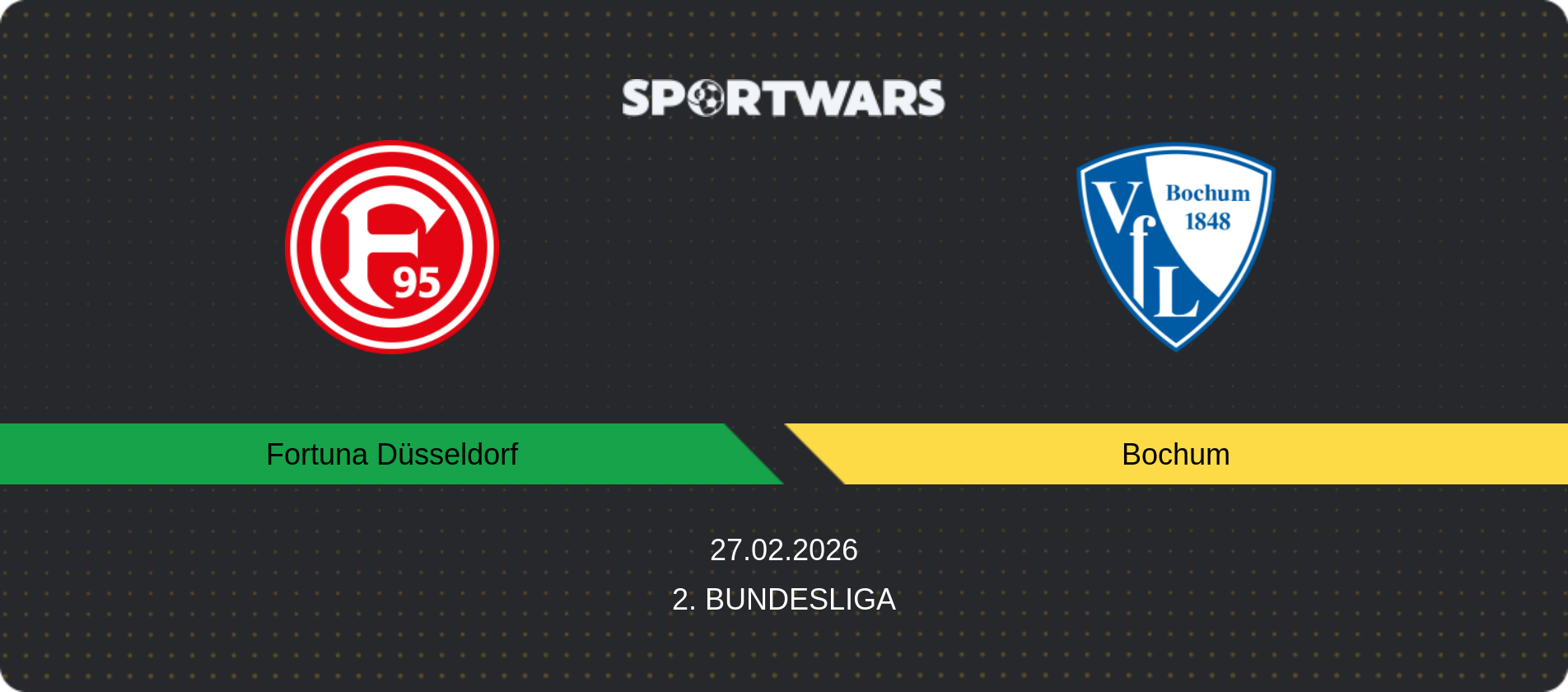 Match prediction Fortuna Düsseldorf — Bochum, 2. Bundesliga, 27.02.2026