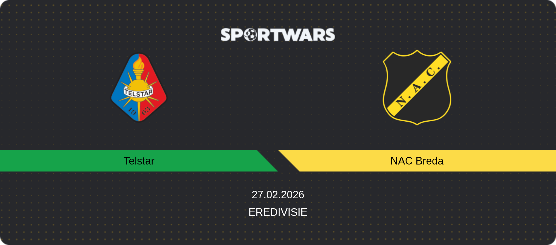 Match prediction Telstar — NAC Breda, Eredivisie, 27.02.2026
