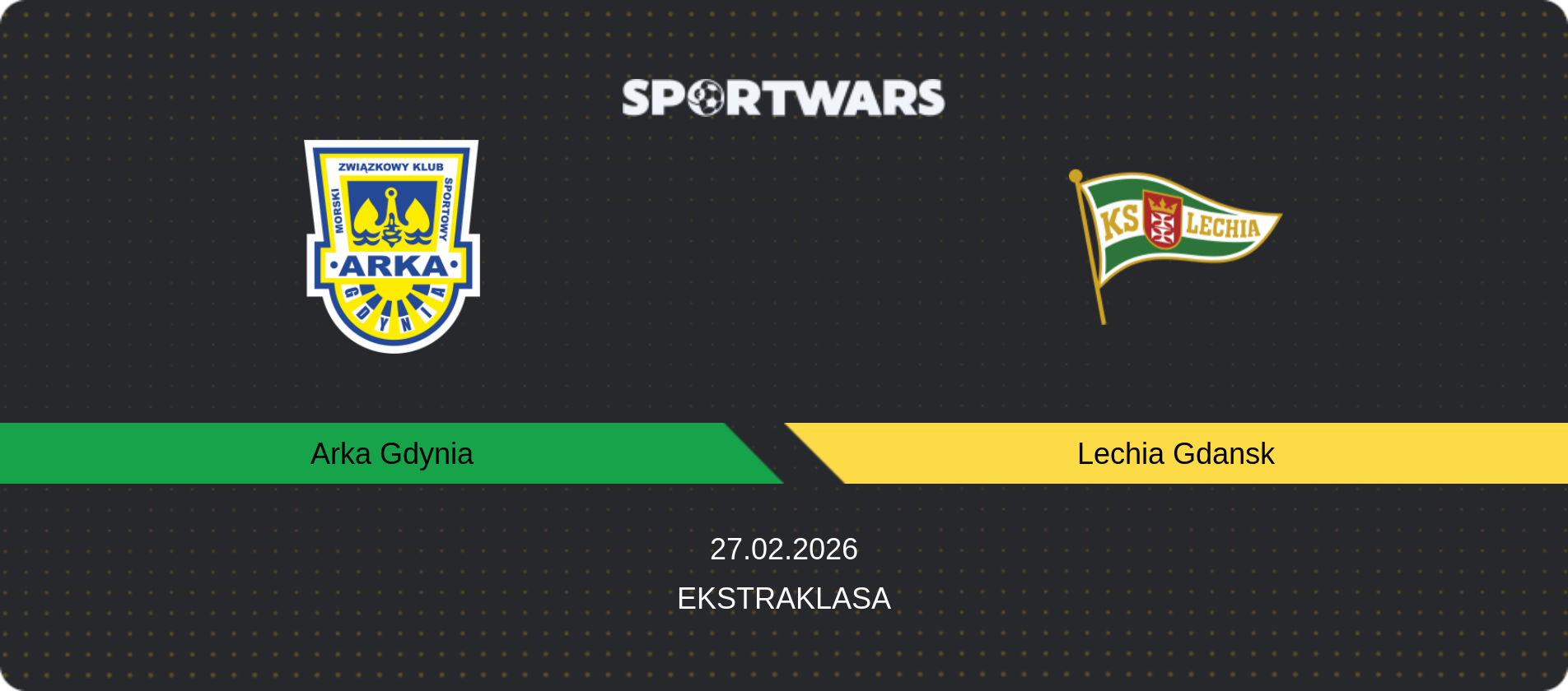 Match prediction Arka Gdynia — Lechia Gdansk, Ekstraklasa, 27.02.2026