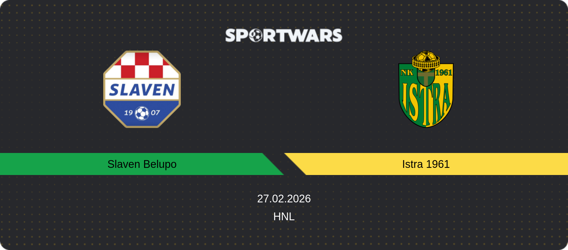 Match prediction Slaven Belupo — Istra 1961, HNL, 27.02.2026