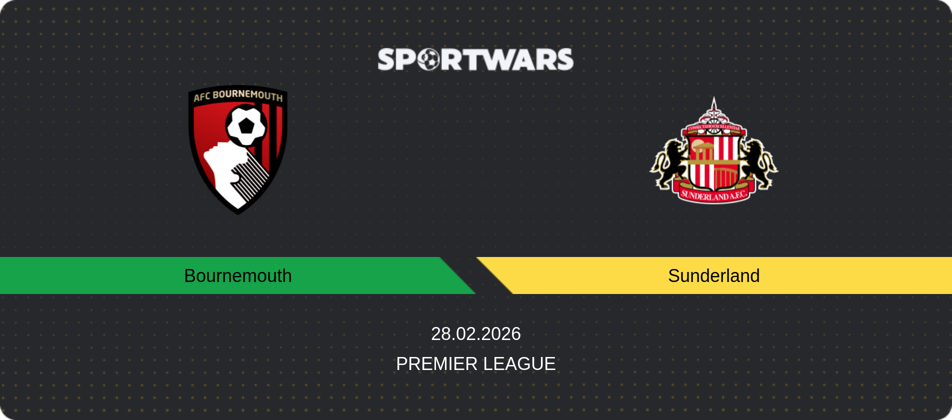 Match prediction Bournemouth — Sunderland, Premier League, 28.02.2026