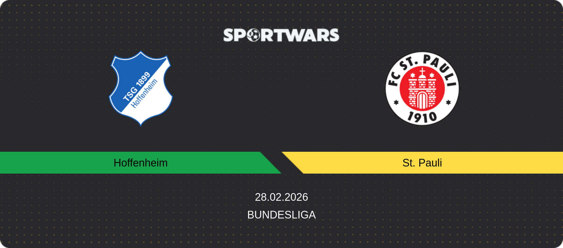 Match prediction Hoffenheim — St. Pauli, Bundesliga, 28.02.2026