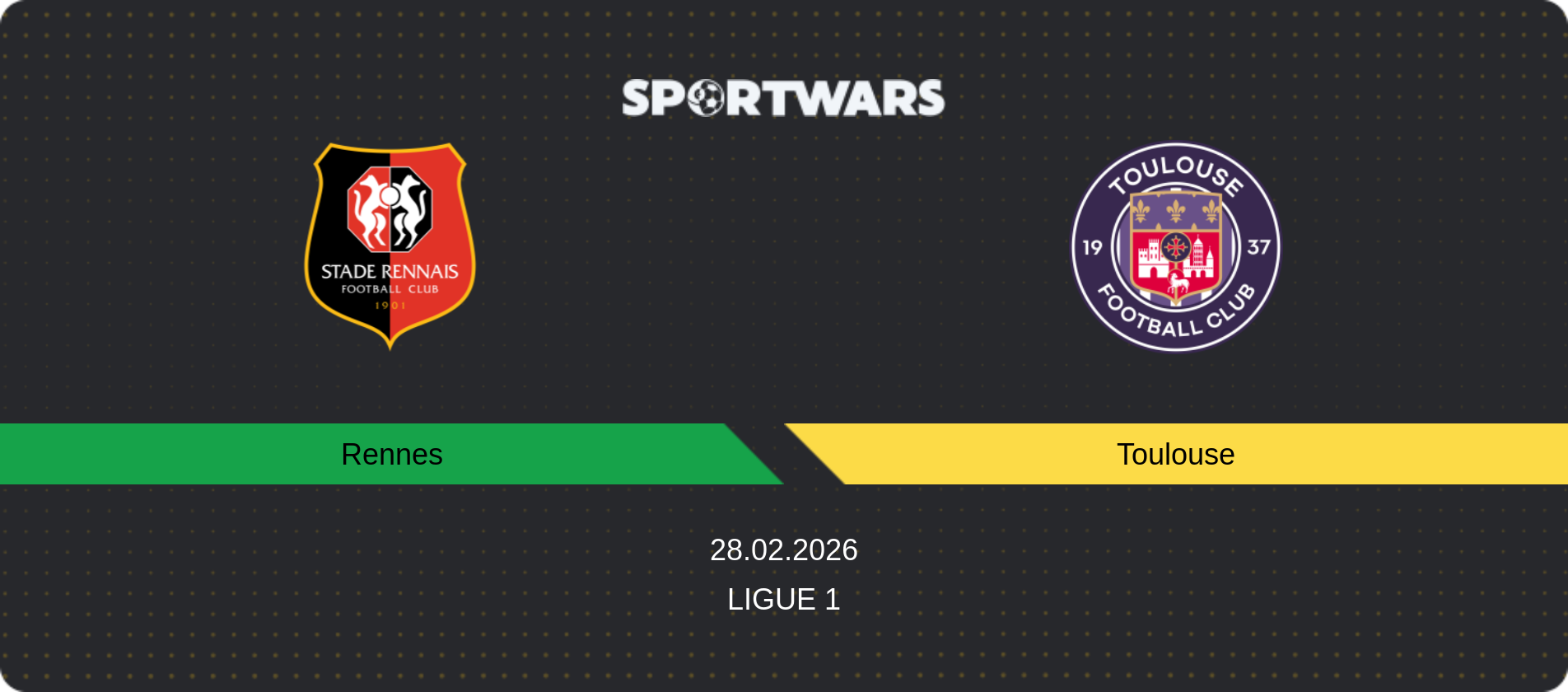 Match prediction Rennes — Toulouse, Ligue 1, 28.02.2026