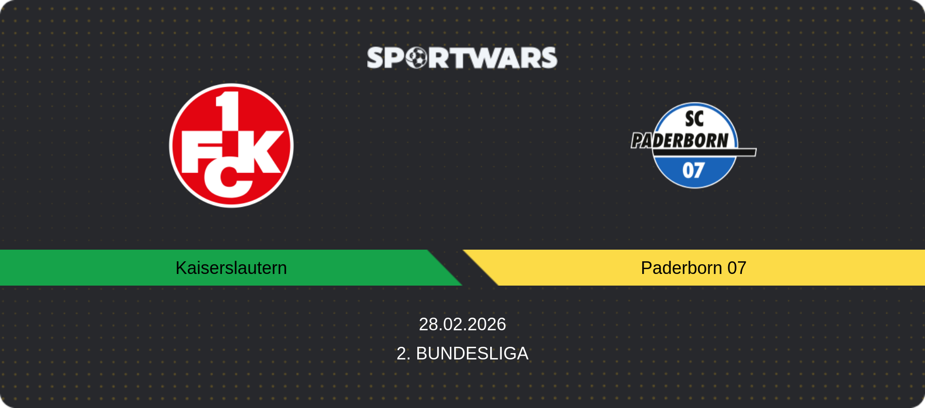 Match prediction Kaiserslautern — Paderborn 07, 2. Bundesliga, 28.02.2026