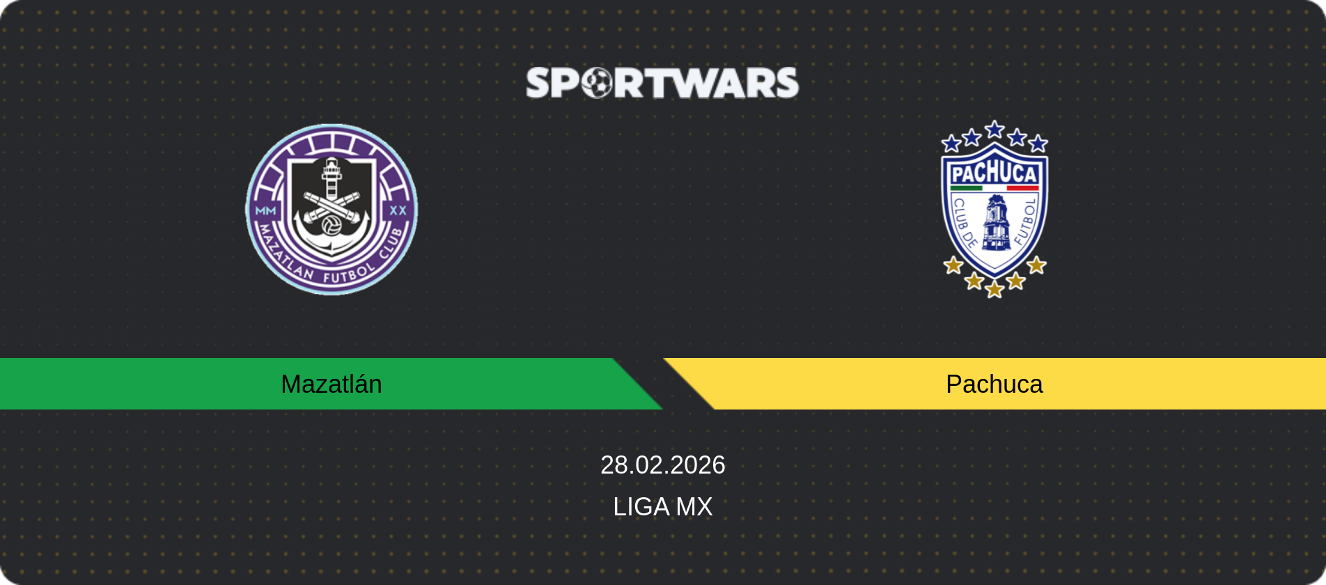 Match prediction Mazatlán — Pachuca, Liga MX, 28.02.2026