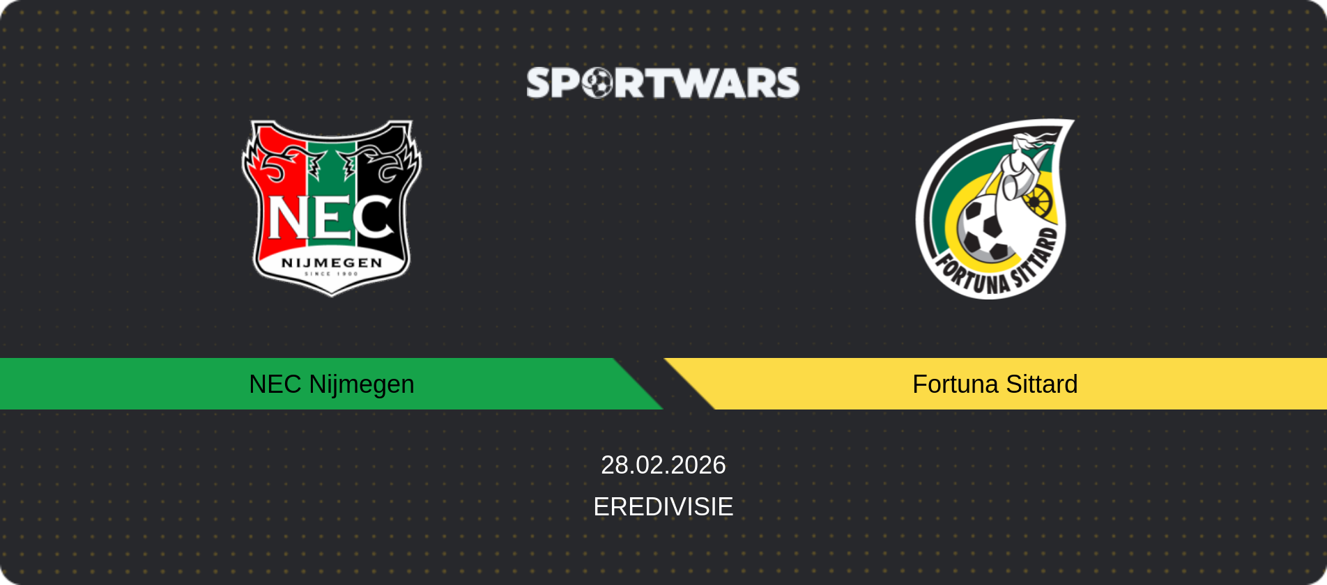 Match prediction NEC Nijmegen — Fortuna Sittard, Eredivisie, 28.02.2026