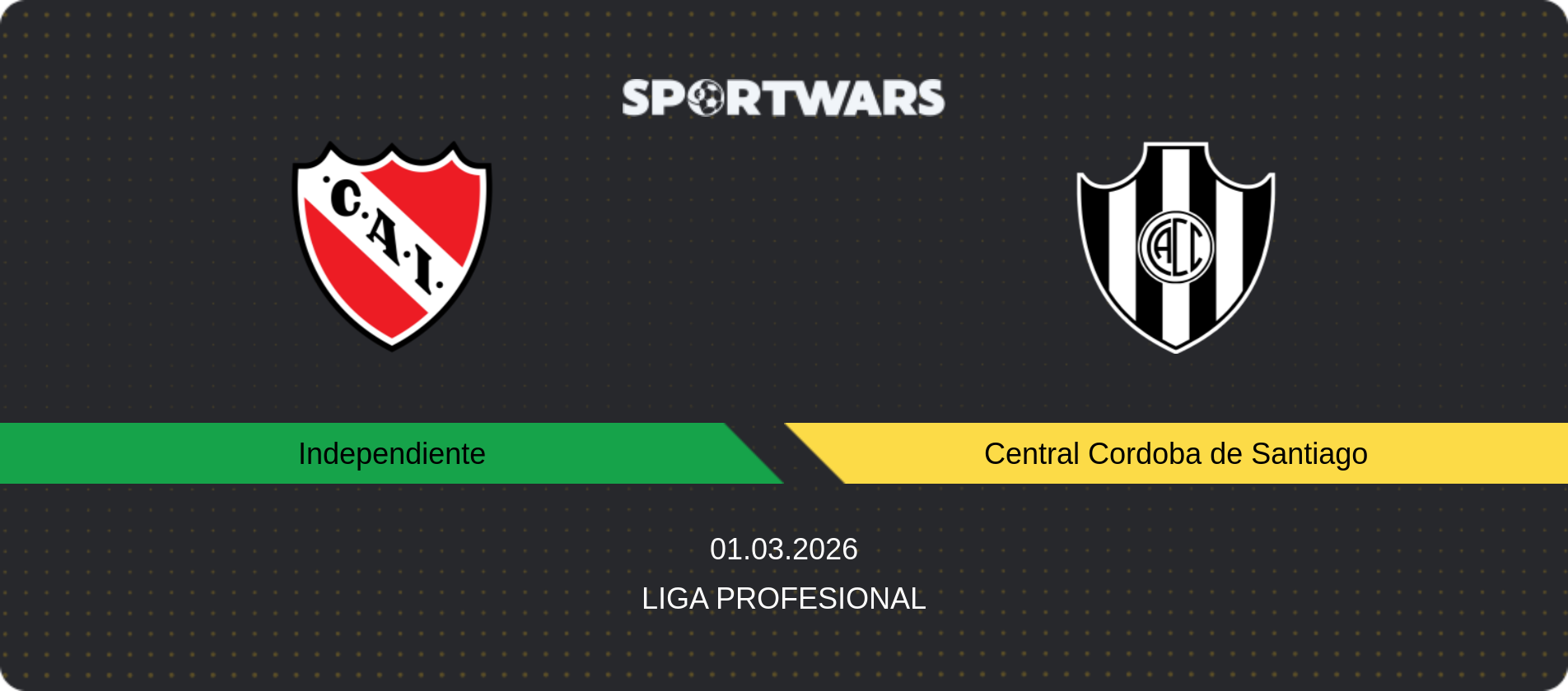 Match prediction Independiente — Central Cordoba de Santiago, Liga Profesional, 01.03.2026