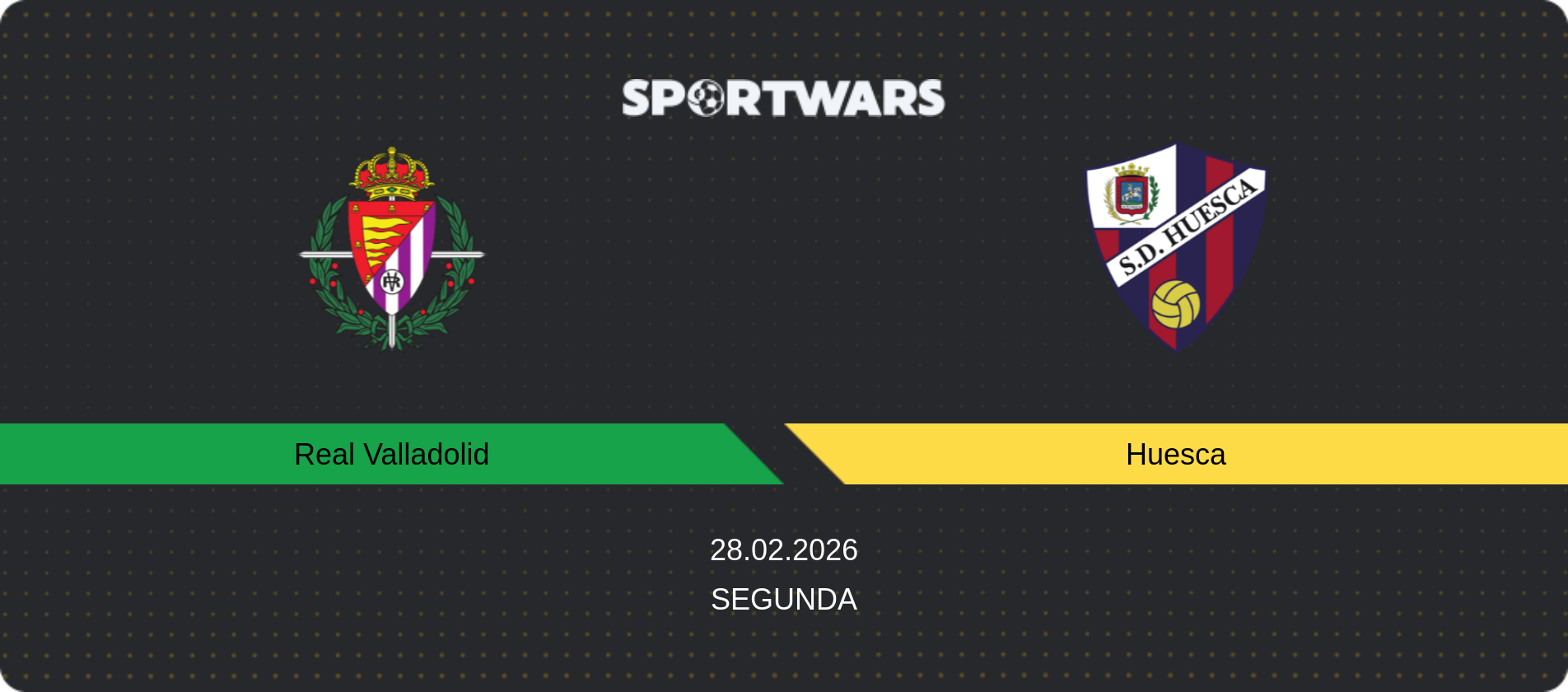 Match prediction Real Valladolid — Huesca, Segunda, 28.02.2026
