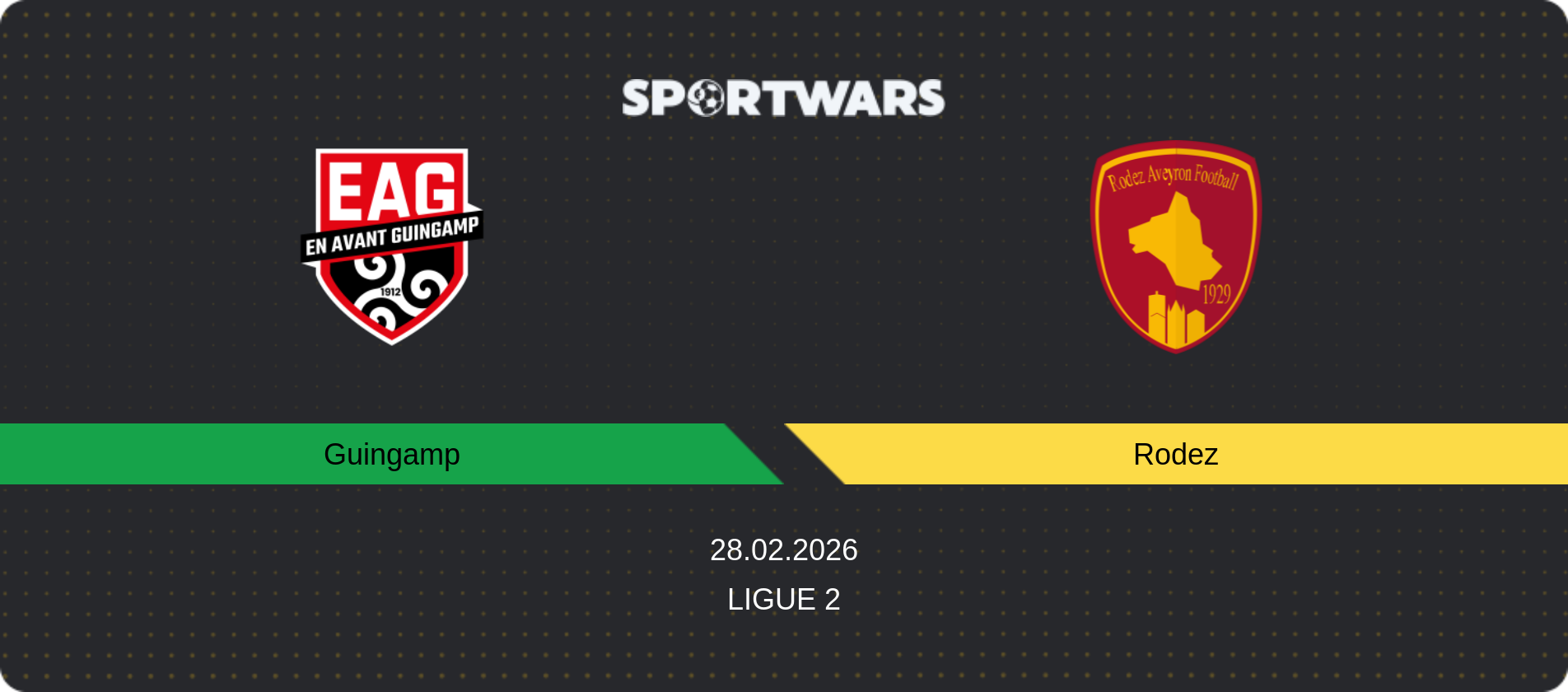 Match prediction Guingamp — Rodez, Ligue 2, 28.02.2026
