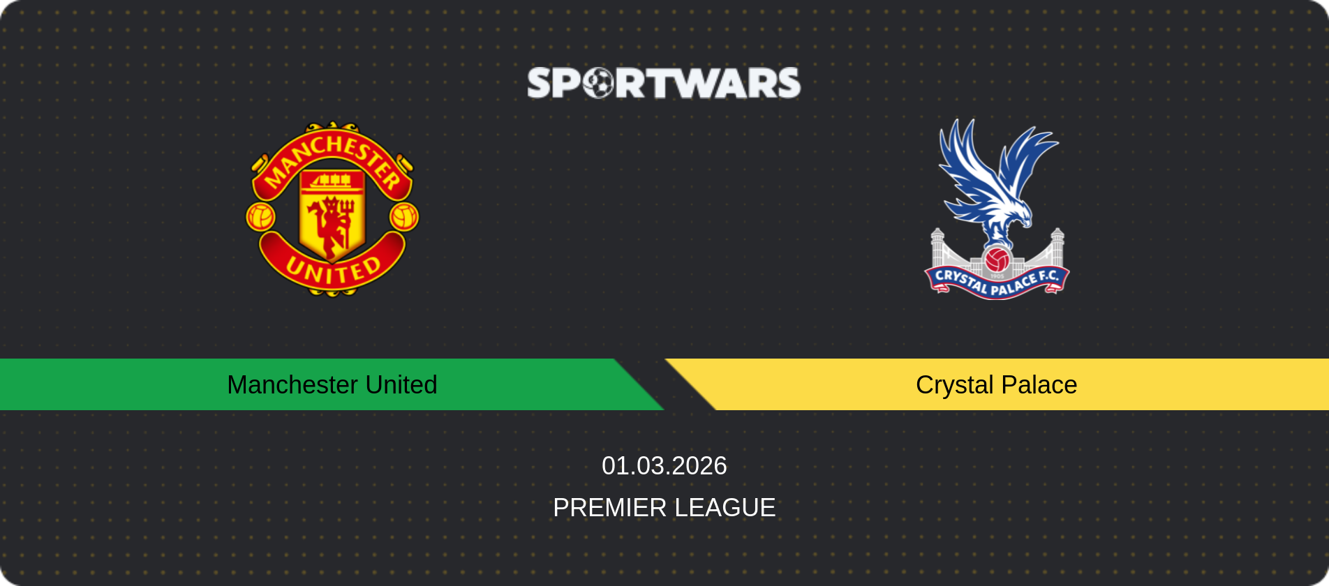 Match prediction Manchester United — Crystal Palace, Premier League, 01.03.2026