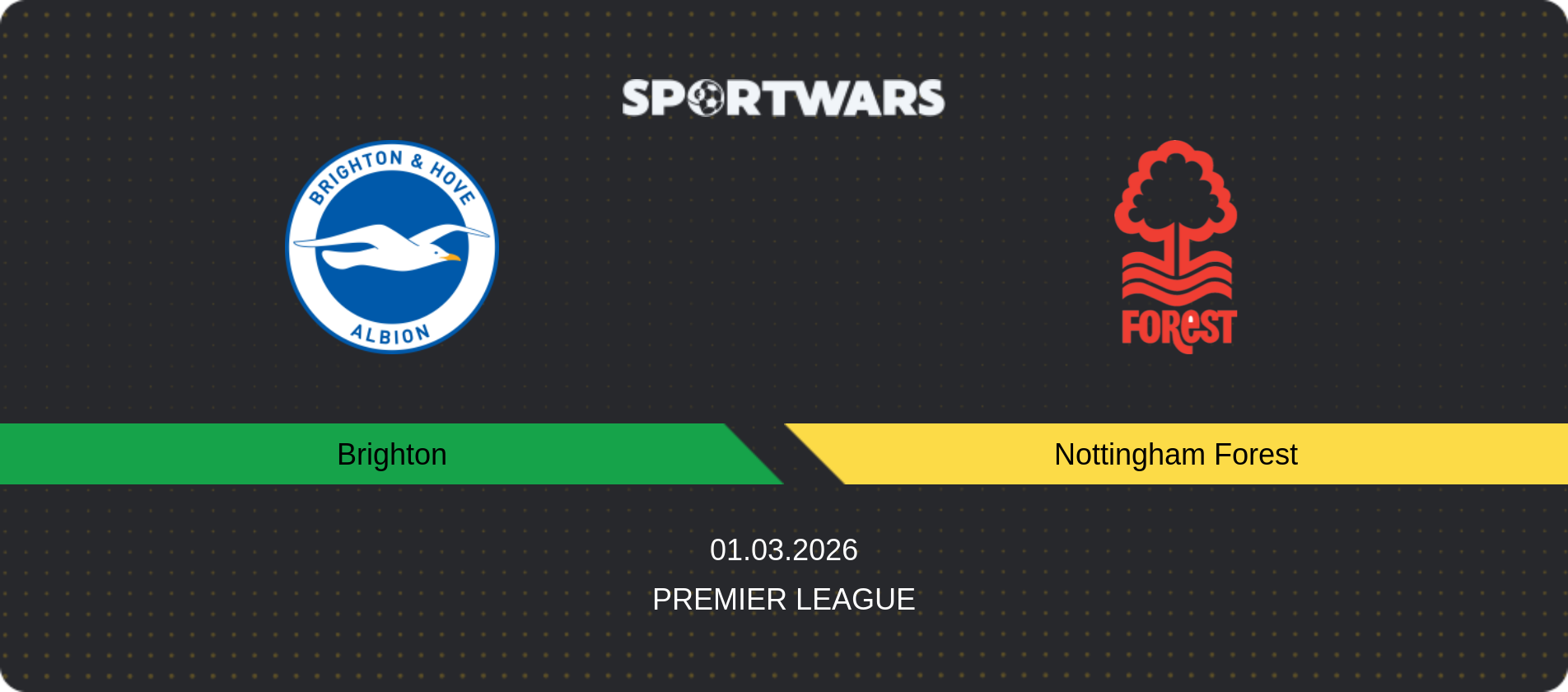 Match prediction Brighton — Nottingham Forest, Premier League, 01.03.2026