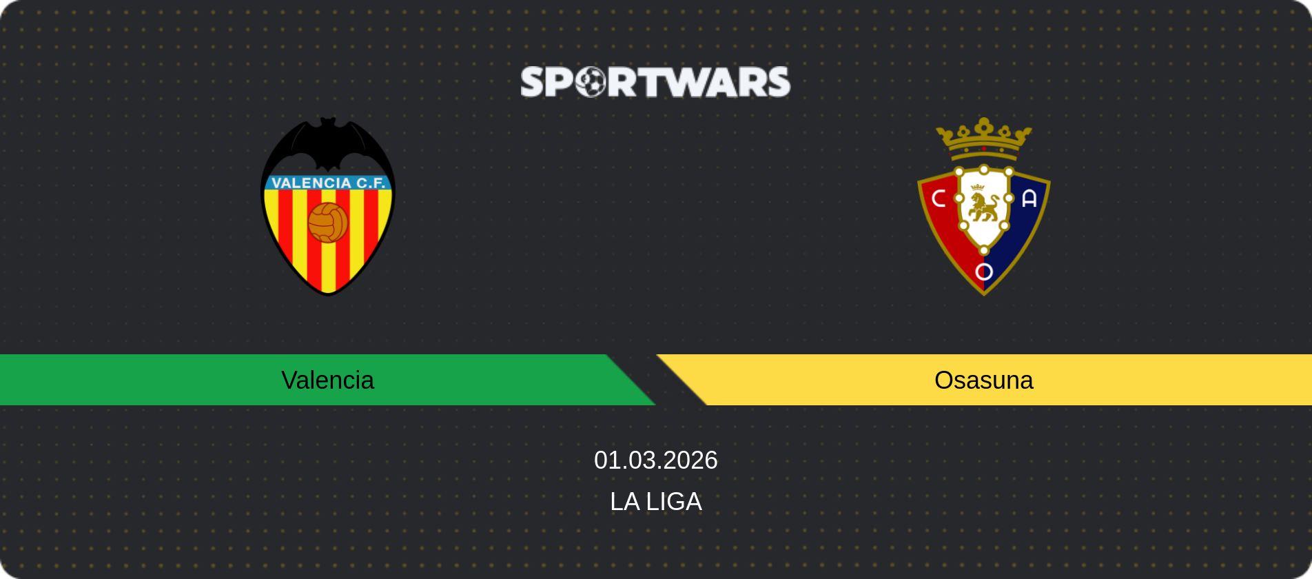 Match prediction Valencia — Osasuna, La Liga, 01.03.2026