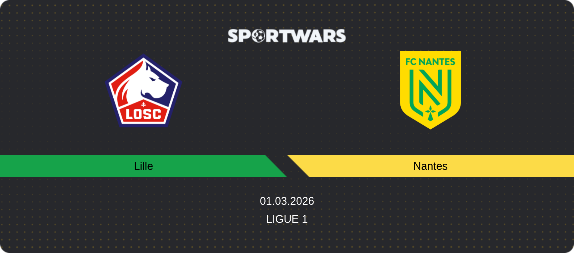 Match prediction Lille — Nantes, Ligue 1, 01.03.2026