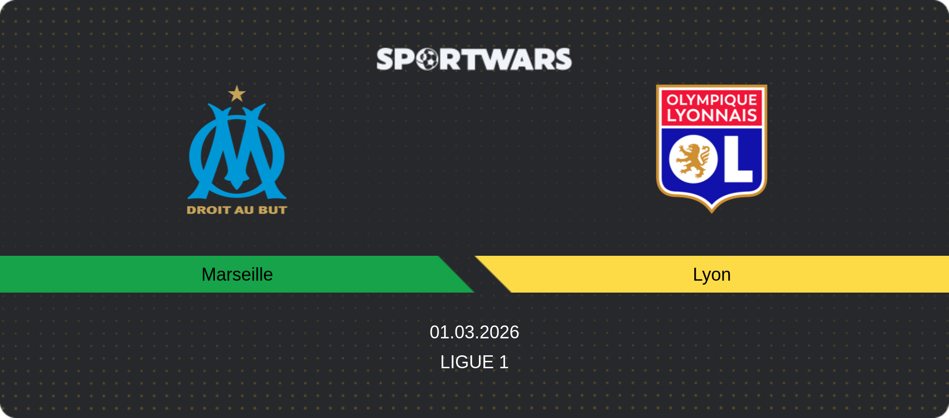 Match prediction Marseille — Lyon, Ligue 1, 01.03.2026