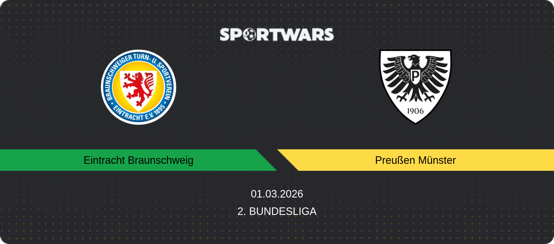 Match prediction Eintracht Braunschweig — Preußen Münster, 2. Bundesliga, 01.03.2026