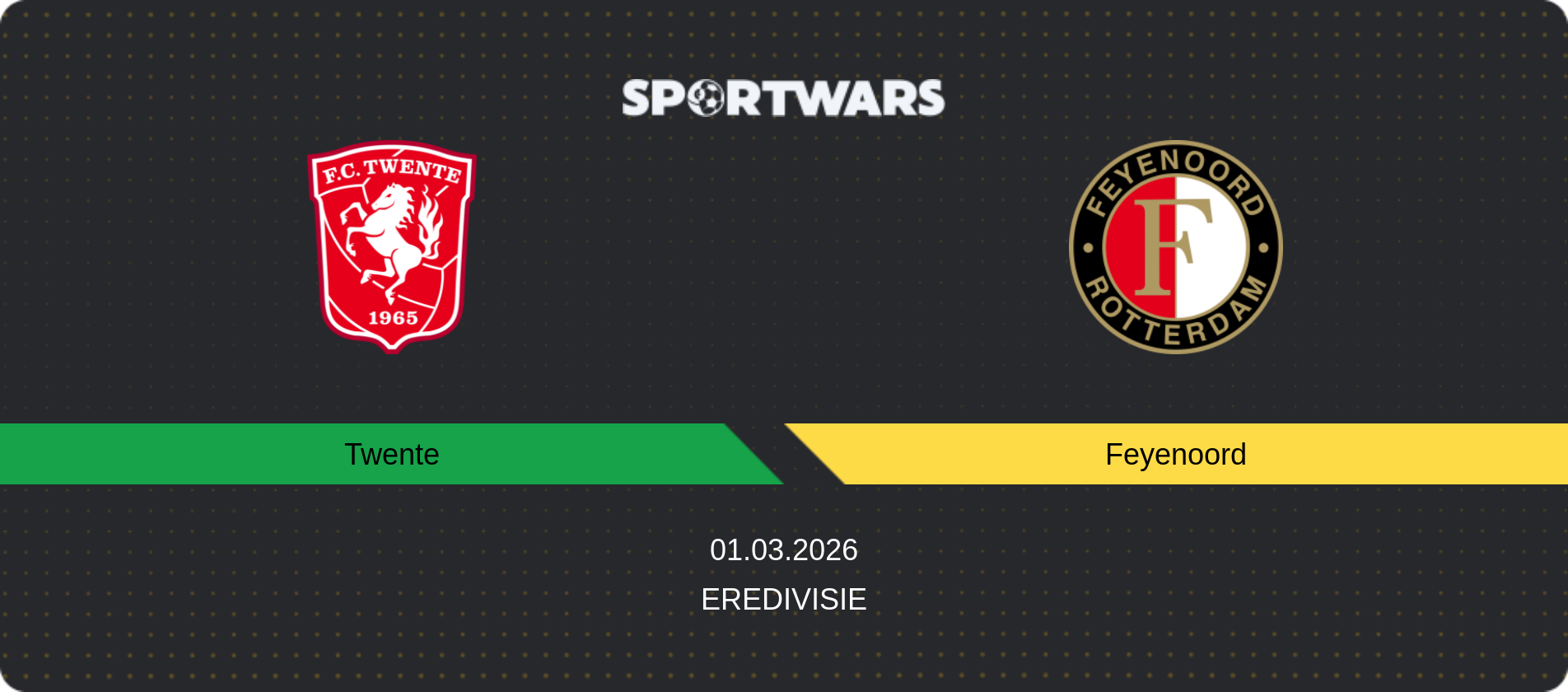 Match prediction Twente — Feyenoord, Eredivisie, 01.03.2026