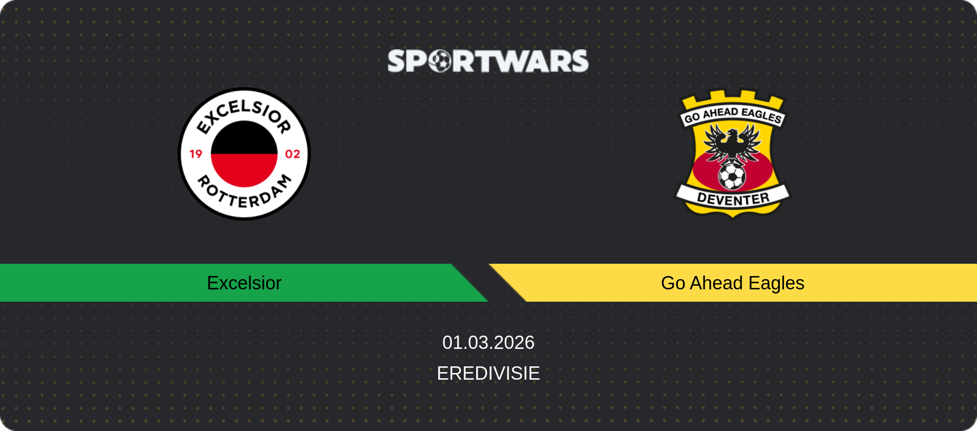 Match prediction Excelsior — Go Ahead Eagles, Eredivisie, 01.03.2026