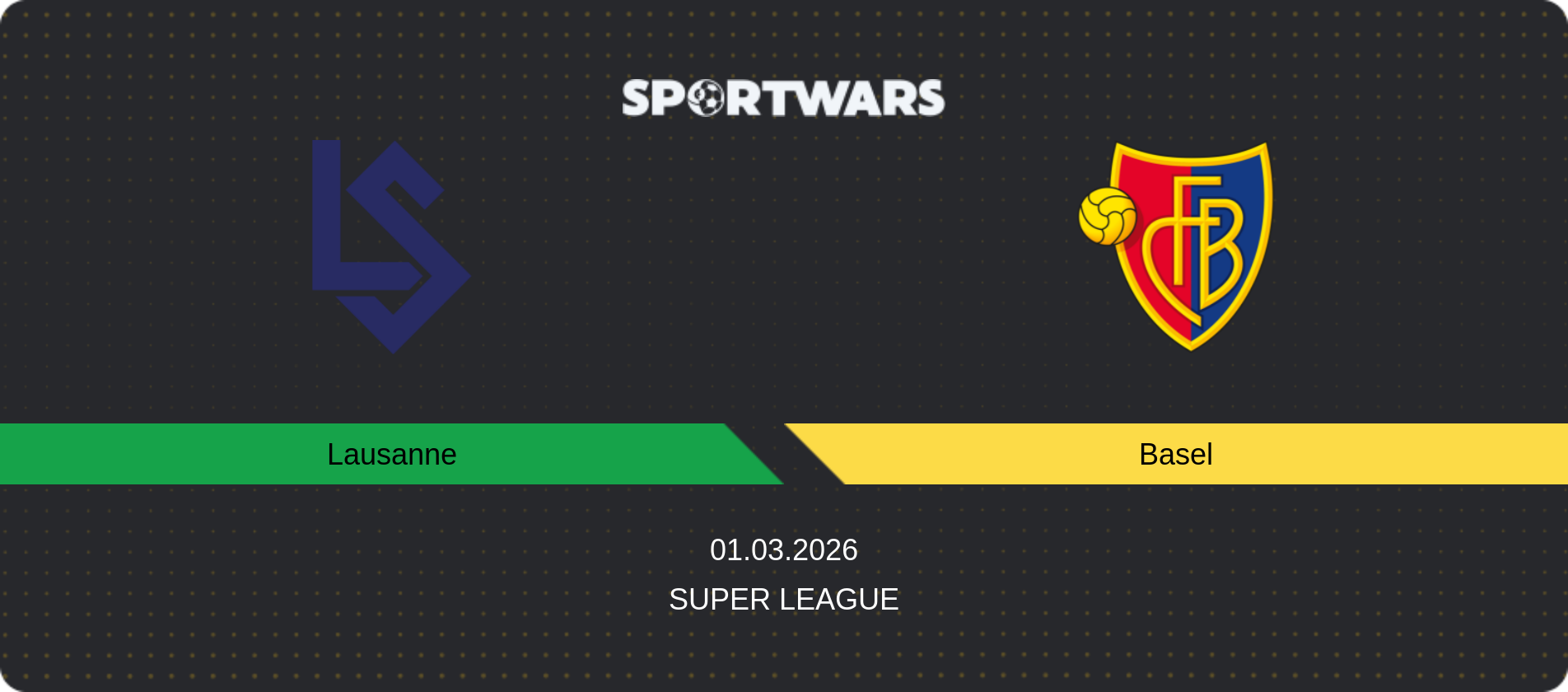 Match prediction Lausanne — Basel, Super League, 01.03.2026