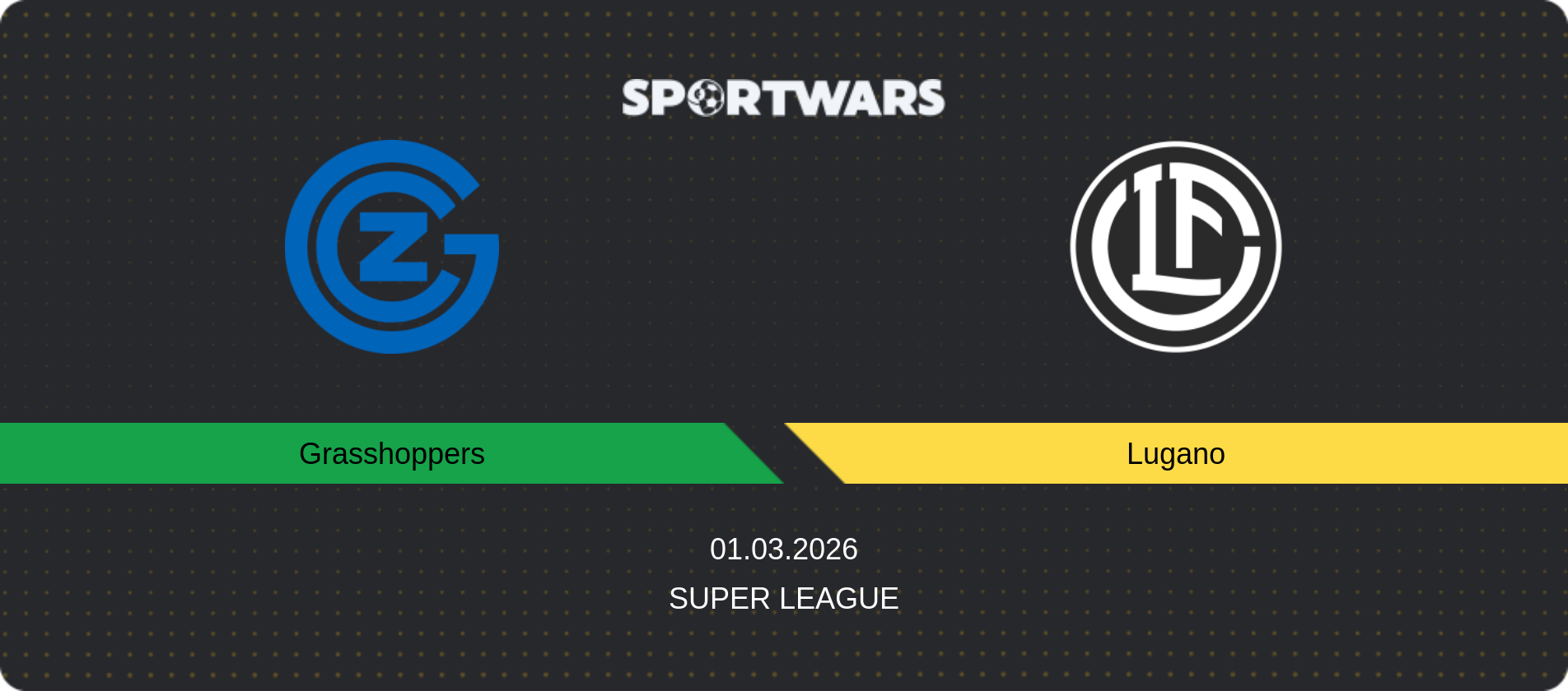 Match prediction Grasshoppers — Lugano, Super League, 01.03.2026