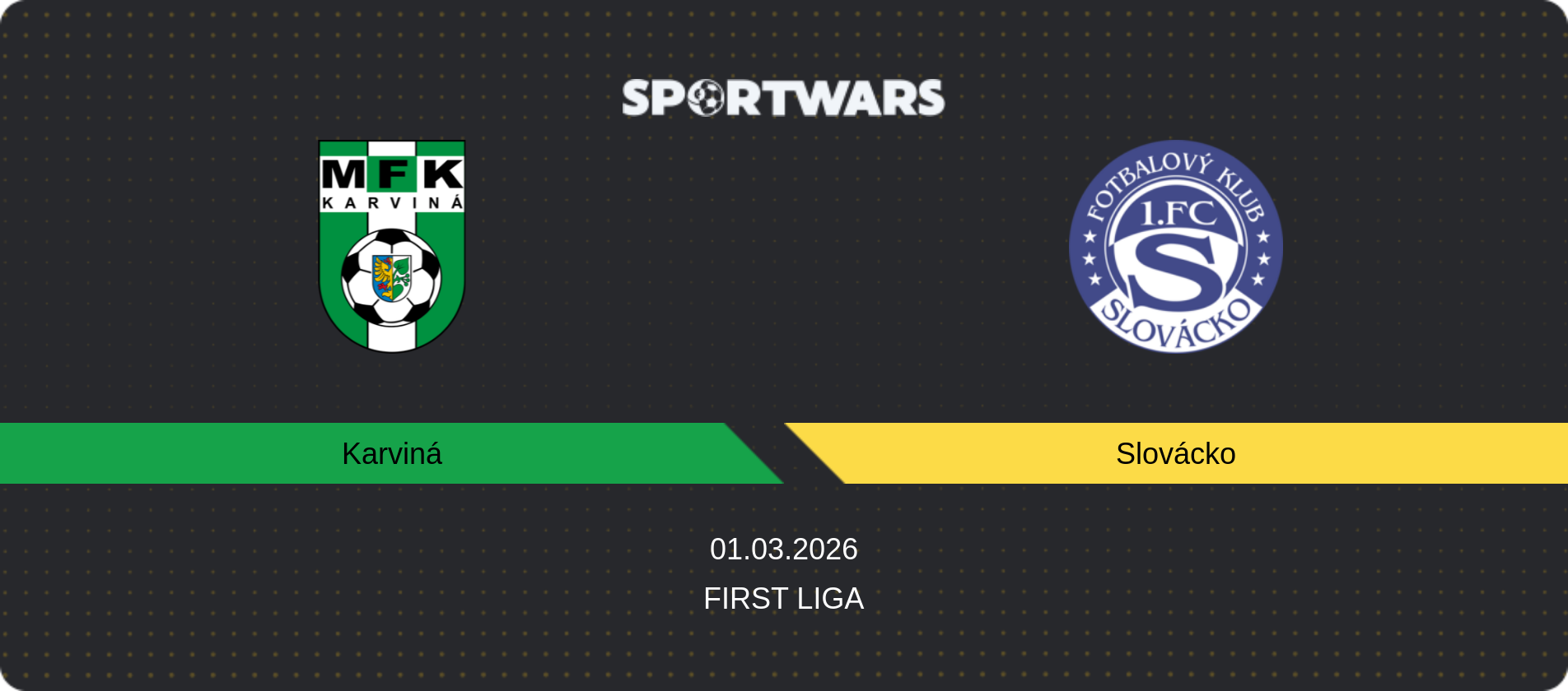 Match prediction Karviná — Slovácko, First Liga, 01.03.2026