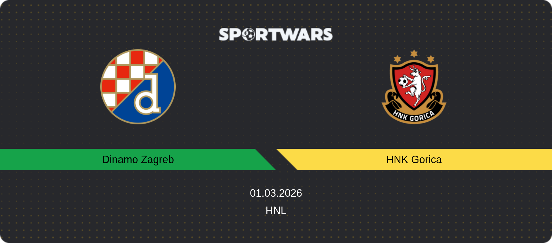 Match prediction Dinamo Zagreb — HNK Gorica, HNL, 01.03.2026