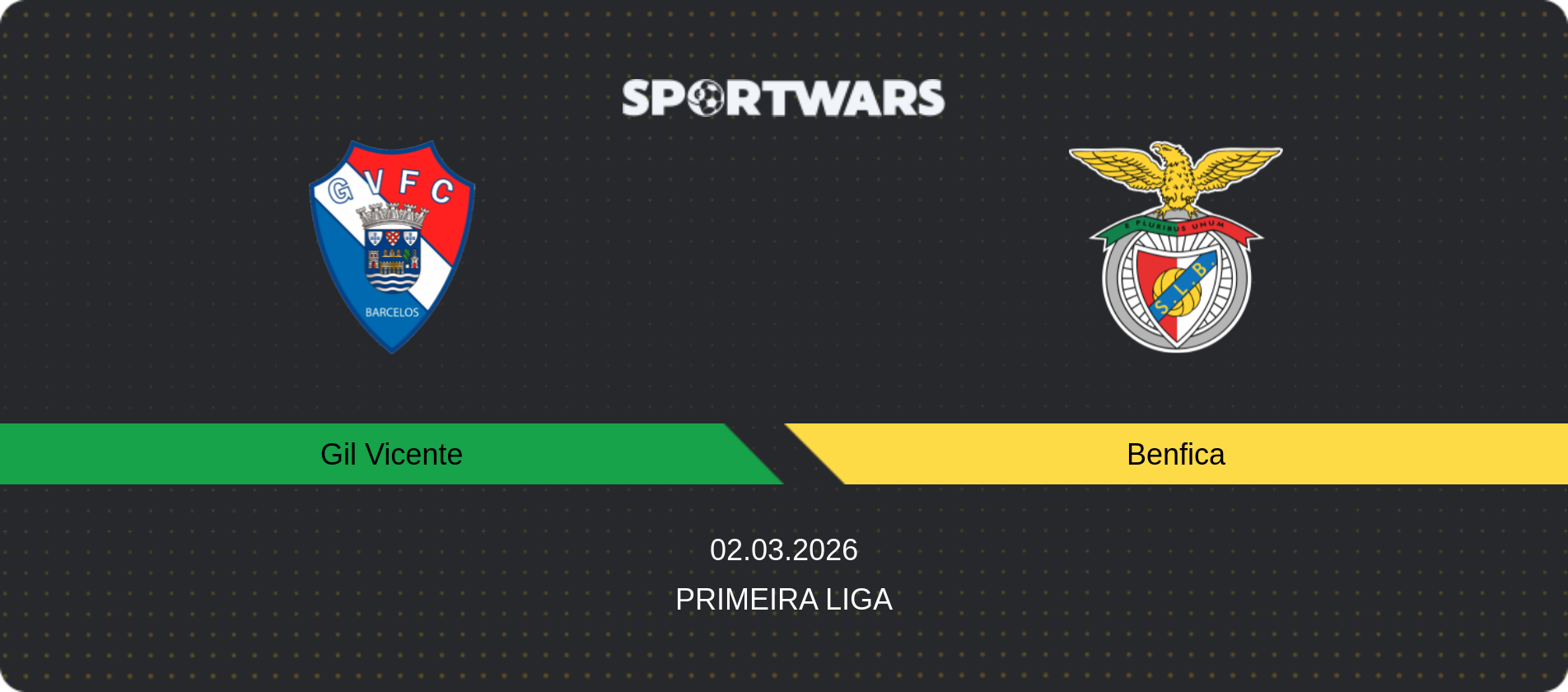 Match prediction Gil Vicente — Benfica, Primeira Liga, 02.03.2026