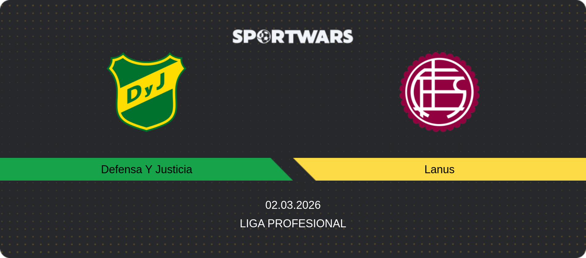 Match prediction Defensa Y Justicia — Lanus, Liga Profesional, 02.03.2026