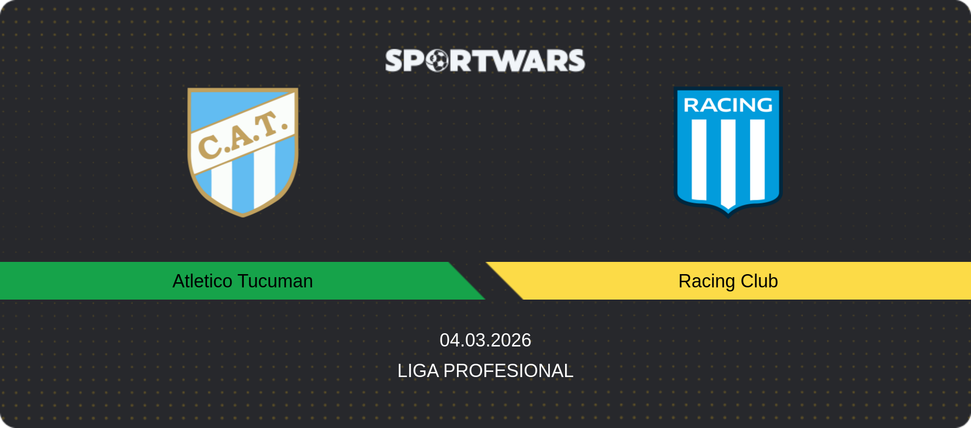 Match prediction Atletico Tucuman — Racing Club, Liga Profesional, 04.03.2026