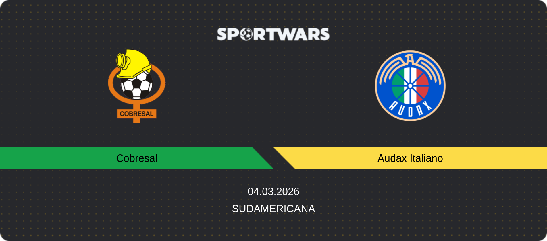 Match prediction Cobresal — Audax Italiano, Sudamericana, 04.03.2026